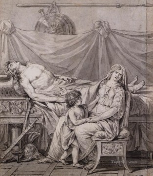  Neoclassicism Painting - The Grief of Andromache Neoclassicism Jacques Louis David